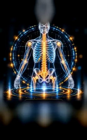 Animated Skeletal Anatomy hologram poster